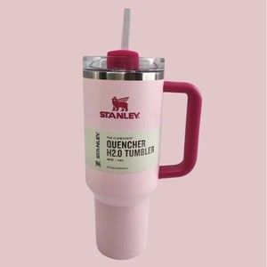 New Stanley 40 Oz Stainless Steel H20 Tumbler Pink Flamingo Mug Cute Cup